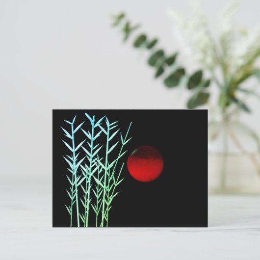 Rood zonzwart, wit briefkaart (Staand voorkant)