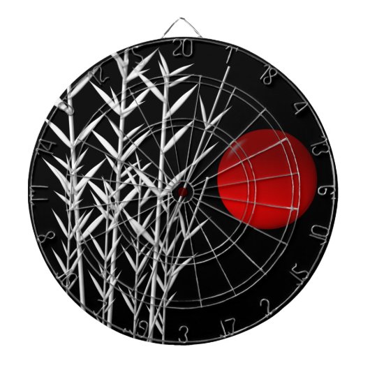 Rood zonzwart, wit dartbord (Voorkant)