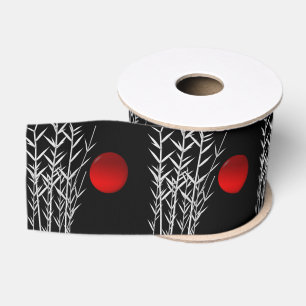 Rood zonzwart, wit grosgrain lint