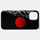 Rood zonzwart, wit iPhone hoesje (Achterkant horizontaal)