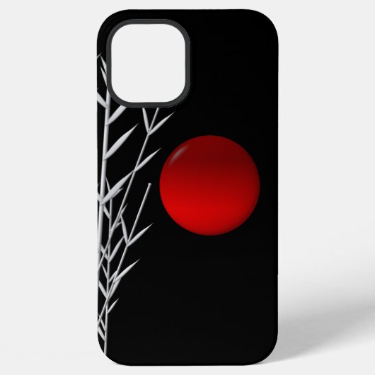 Rood zonzwart, wit iPhone hoesje (Achterkant)