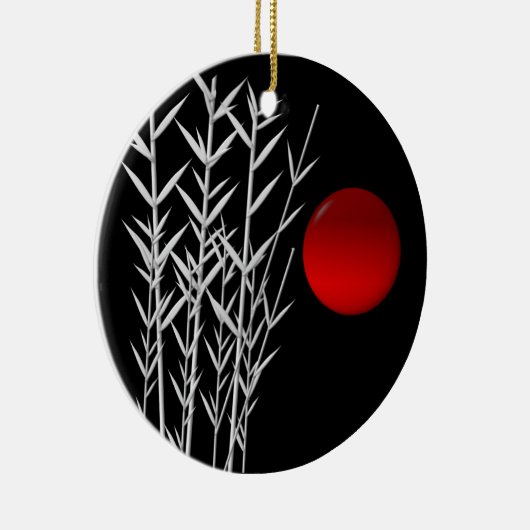 Rood zonzwart, wit keramisch ornament (Rechts)