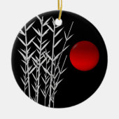 Rood zonzwart, wit keramisch ornament (Voorkant)