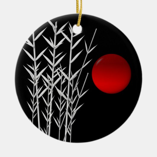 Rood zonzwart, wit keramisch ornament (Voorkant)