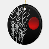 Rood zonzwart, wit keramisch ornament (Links)