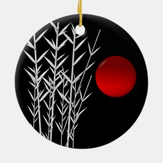 Rood zonzwart, wit keramisch ornament (Achterkant)