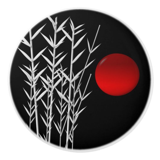 Rood zonzwart, wit keramische knop (Voorkant)