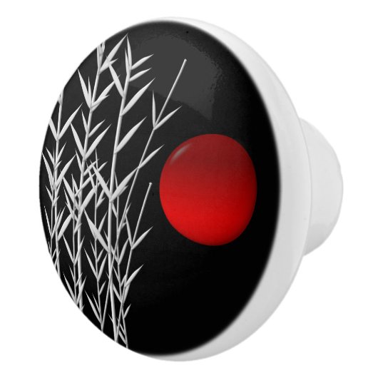 Rood zonzwart, wit keramische knop (Rechts)