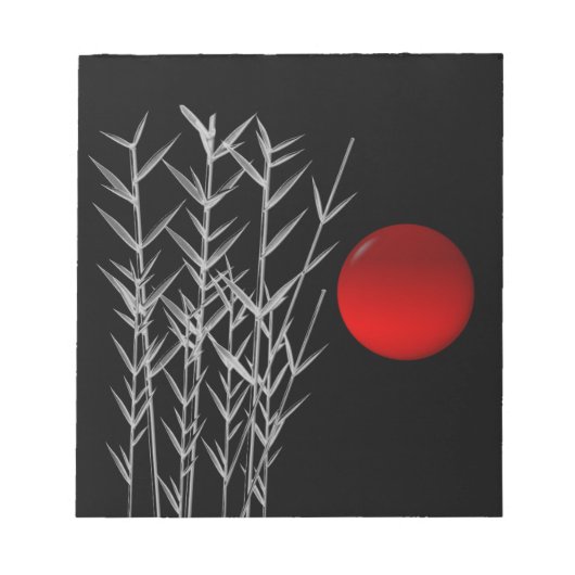 Rood zonzwart, wit notitieblok (Voorkant)