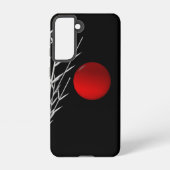 Rood zonzwart, wit samsung galaxy hoesje (Achterkant)