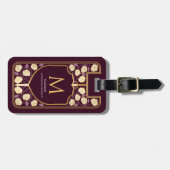Rood Zwaard Schild Middeleeuwse Fantasie Monogram Bagagelabel (Voorkant horizontaal)