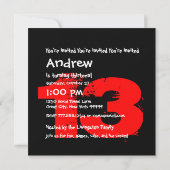 ROOD ZWART 13e Verjaardagsfeest 13 Jaar Oud V05 Kaart (Achterkant)