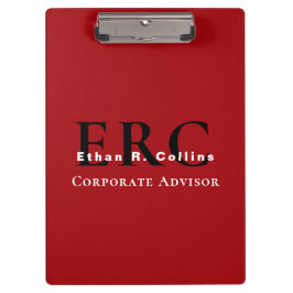 Rood Zwart 3-letter Logo Monogram klembord