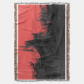 Rood & Zwart Abstract Expressionisme Kunst Deken (Voorkant Verticaal)