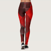 Rood zwart abstract geometrisch decor leggings (Achterkant)