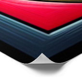 Rood & zwart Abstract gezicht | Poster (Hoek)