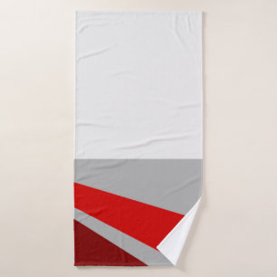 Rood zwart abstract ontwerp badhanddoek