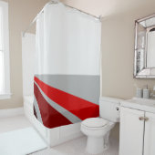 Rood zwart abstract ontwerp douchegordijn (In situ)