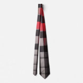 Rood Zwart Abstract Plaid Moderne Collectie Stropdas (Achterkant)