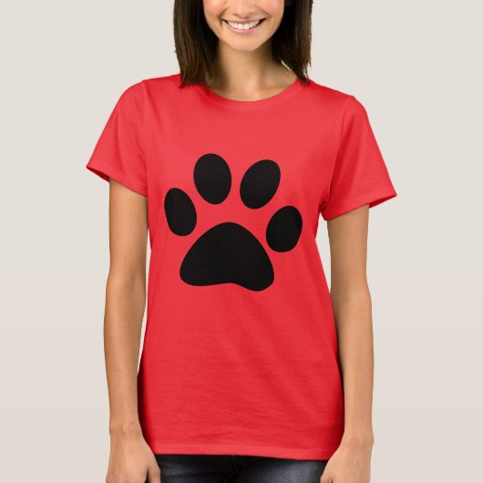 Rood zwart afdrukken Patroon Cute Modern Stijlvol T-shirt (Voorkant)