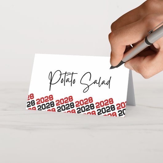 Rood Zwart Afstudeerder Klasse Jaar Vouwend Voedse Plaatskaartje