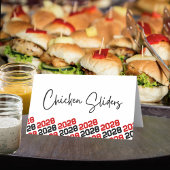 Rood Zwart Afstudeerder Klasse Jaar Vouwend Voedse Plaatskaartje