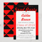 Rood zwart Afstudeerder Vet Afstuderen Kaart (Voorkant / Achterkant)