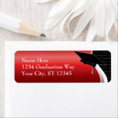 Rood & Zwart Afstuderen Adreslabel Etiket (Insitu)