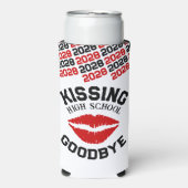 Rood & Zwart Afstuderen Kissing High School Vaarwe Seltzer Blikjeskoeler (Seltzer Voorkant)