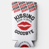 Rood & Zwart Afstuderen Kissing High School Vaarwe Seltzer Blikjeskoeler (Achterkant)