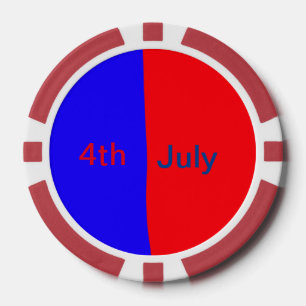 Rood zwart Amerikaanse dag 4 juli voeg tekst toe e Poker Chips
