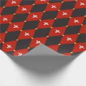 Rood Zwart Argyle of Diamant Motief Inpakpapier (Hoek)