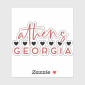 Rood & Zwart Athens Georgia Vinyl Sticker (Vel)