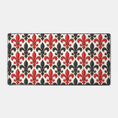 Rood Zwart Barok Fleur-de-lis Patroon Design Bureaumat (Voorkant)
