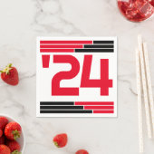 Rood & Zwart Bars Klasse van '24 Afstudeerder Part Servet (Insitu)