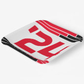 Rood & Zwart Bars Klasse van '24 Afstuderen Papieren Bordje (Gebogen)