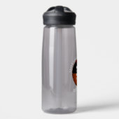 Rood zwart basketbal team kleuren clubnaam waterfles (Voorkant)