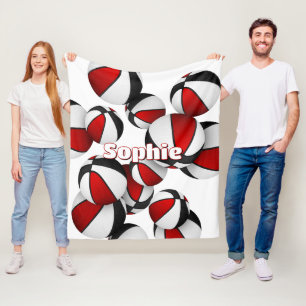 Rood Zwart Basketbal Team Kleuren Sport Decor Fleece Deken