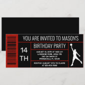 Rood Zwart Basketbal Verjaardagsfeestje Schoenendo Kaart (Voorkant / Achterkant)