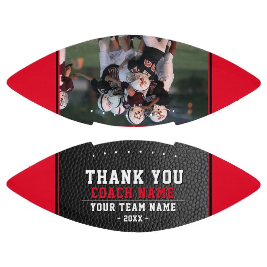Rood Zwart Bedankt Coach Team Naam Foto American Football (Panelen)