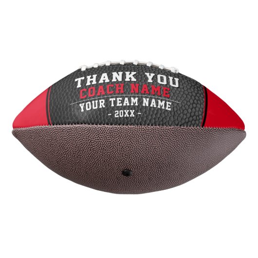 Rood Zwart Bedankt Coach Team Naam Foto American Football (Gedraaid 270)