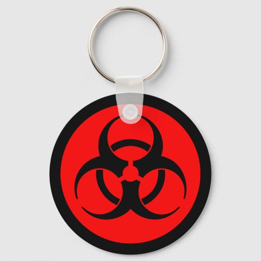 Rood & Zwart Biohazard Symbool Sleutelhanger (Voorkant)
