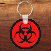 Rood & Zwart Biohazard Symbool Sleutelhanger (Voorkant)
