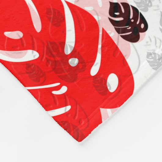 Rood Zwart Blad Abstract Vorm Patroon Illustratie Fleece Deken (Hoek)