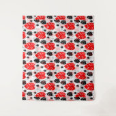 Rood Zwart Blad Abstract Vorm Patroon Illustratie Wandkleed (Voorkant)