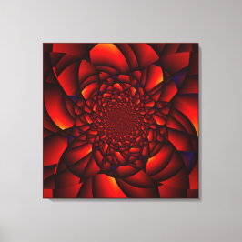 Rood zwart blauw bloemblad canvas afdruk