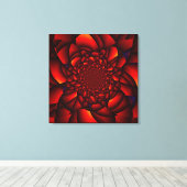 Rood zwart blauw bloemblad canvas afdruk (Insitu (Houten vloer))