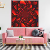 Rood zwart blauw bloemblad canvas afdruk (Insitu (Woonkamer))