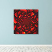 Rood zwart blauw bloemblad canvas afdruk (Insitu (Houten vloer))