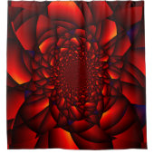 Rood zwart blauw bloemblad douchegordijn (Voorkant)